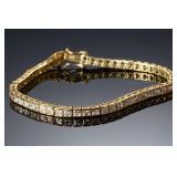 Goldplated Sterling Silver CZ Tennis Bracelet 925 PAJ 7.5in