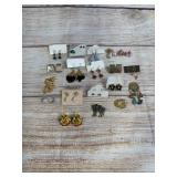Large Lot of 20 Mixed Earrings, Costume & Sterling Silver, Dangle & Stud