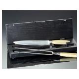 Schmidt Brothers 2-Pc Carving Set German Steel Knife Fork in Wood Box