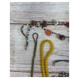 Costume Jewelry Lot of 9 Necklaces incl. Sterling Silver Chain & Beaded