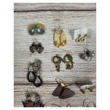 Vintage Costume Earrings Lot: Assorted Styles, Materials, 26 Matching Pairs