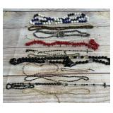 Vintage Assorted Costume Jewelry Necklace Lot (15) - Coral, Pearls, Beads