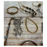 Large Lot Vintage Costume Jewelry Bracelets, Approx 30 Pcs, Bangles, Rhinestones