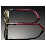 Vintage Cazal Eyeglass Frames Pink & Silver Tone Semi-Rimless