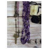 2lb Unsorted Costume Jewelry Lot Necklaces Bolo Tie Rosaries