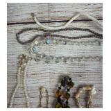 Vintage Costume Jewelry Necklace Lot Mixed Styles Boho Skulls Shells Pearls