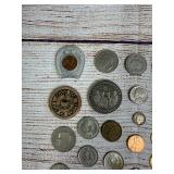 Lot of 55 Miscellaneous World Coins & Tokens - Various Countries & Eras