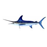 Impressive Blue Marlin Replica Fish Mount Wall Decor - 102in Long Nautical Art