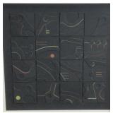 Ted Gall Attributed Abstract Geometric Relief Art, Framed 18.25"