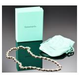 Tiffany & Co Sterling Silver Puff Star Necklace 18" w/ Box & Pouch Collectible