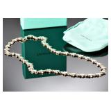 Tiffany & Co Sterling Silver Puff Star Necklace 18" w/ Box & Pouch Collectible