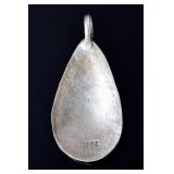 Zuni Effie Calavaza Silver Turquoise Snake Teardrop Pendant Native American