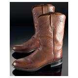 Lucchese 2000 Roper Cowboy Boots Size 10D Brown Leather Excellent Condition