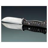 Bark River Knives A-2 Fixed Blade Bushcraft Knife with Leather Sheath