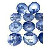 Vintage Danish B&G Bing & Grøndahl Christmas & Olympic Porcelain Plates, Lot of 14