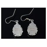 Navajo Marie Bahe Turquoise Sterling Silver Teardrop Native American Earrings