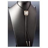 Vintage Native American Style Turquoise Thunderbird Bolo Tie - 37in Length