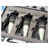 Samson 3 KIT Q Tom Dynamic Drum Microphones System w/ Case & Box, Untested