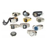 Lot of 12 Untested Vintage Watches: Casio, Seiko, Fossil, Swatch, Wenger, More