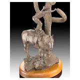 Bill Owen "The Starving Cowboy" Original Bronze Western Sculpture 1986