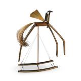 Gabriel Gabe Lonscar Folk Art Rocking Horse Sculpture: The Broomstick Steed