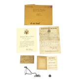 WWI PVT R.H. Bowman Dog Tags & Extensive Service Documents (101st Supply Train)