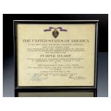 WWII KIA Purple Heart Certificate Framed - Staff Sgt. Ernest R. Teasin, 1944 Death