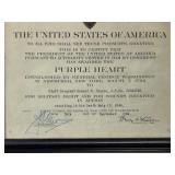 WWII KIA Purple Heart Certificate Framed - Staff Sgt. Ernest R. Teasin, 1944 Death