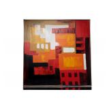 Large Mid-Century Modern Abstract Painting by Le Mark - Vibrant Palette