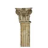 Antique Corinthian Architectural Pilaster Salvage, Illinois Origin, 67" Tall