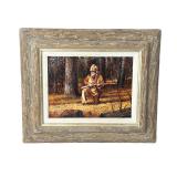 Alfredo Rodriguez Original Oil Painting "Fall Hunter" Western Art c.1991