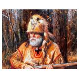 Alfredo Rodriguez Original Oil Painting "Fall Hunter" Western Art c.1991