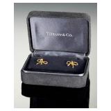 Tiffany & Co. 18K Yellow Gold Twisted Rope Bow Stud Earrings