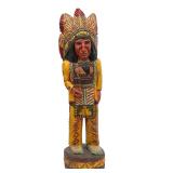 Frank Gallagher Signed Cigar Store Indian Wood Carving American Folk Art Statue