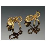 Tiffany & Co. 18K Yellow Gold Twisted Rope Bow Stud Earrings