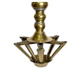 Antique German Jewish Judenstern Brass Sabbath Oil Lamp, Complete Judaica