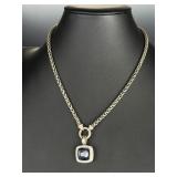David Yurman Sterling Silver Diamond Smoky Quartz Albion Wheat Chain Necklace, 18in