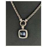 David Yurman Sterling Silver Diamond Smoky Quartz Albion Wheat Chain Necklace, 18in