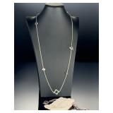 David Yurman Sterling Silver Quatrefoil Station Chain Necklace 34" Toggle