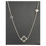 David Yurman Sterling Silver Quatrefoil Station Chain Necklace 34" Toggle