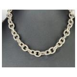 David Yurman Sterling Silver Cable & Smooth Oval Link Necklace, 18" L