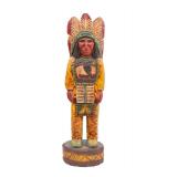 Frank Gallagher Signed Carved Wood Cigar Store Indian Folk Art Figure