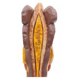 Frank Gallagher Signed Carved Wood Cigar Store Indian Folk Art Figure