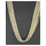 Native American 50-Strand Liquid Sterling Silver Necklace 29" 70.8g Vintage