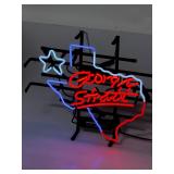 George Strait Texas Neon Sign Country Music Memorabilia Bar Man Cave Decor
