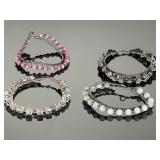 4 Sterling Silver Wire Wrapped Artisan Gemstone Bracelets Moonstone Quartz 118g