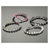 4 Sterling Silver Wire Wrapped Artisan Gemstone Bracelets Moonstone Quartz 118g