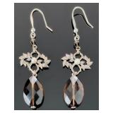 Stephen Dweck Sterling Silver Smoky Quartz & Pearl Dangle Earrings