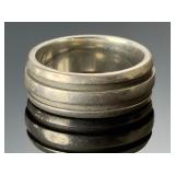 Tiffany & Co. Vintage 1995 Sterling Silver Grooved Band Ring Size 11.5