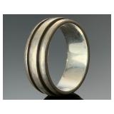 Tiffany & Co. Vintage 1995 Sterling Silver Grooved Band Ring Size 11.5